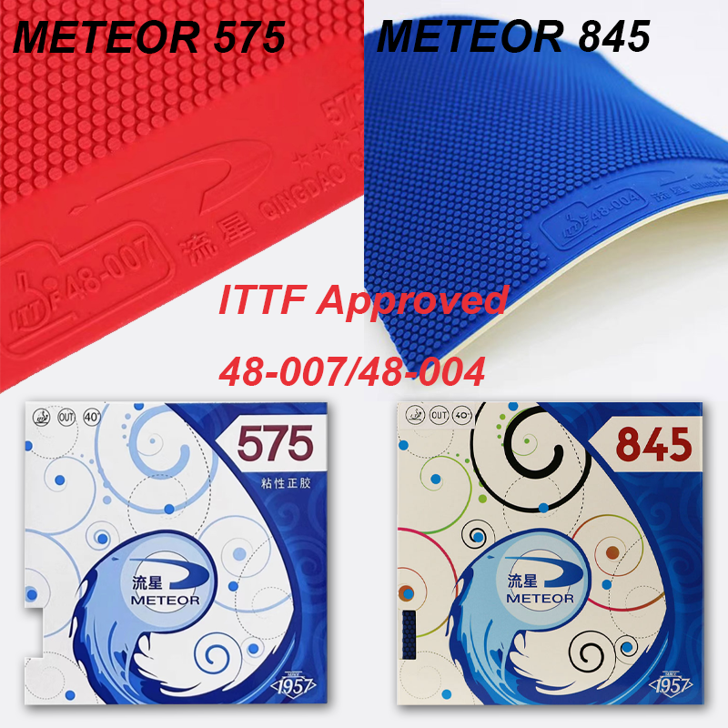 Table Tennis Forehand Rubber - METEOR 845 575 Pimples Out Guma