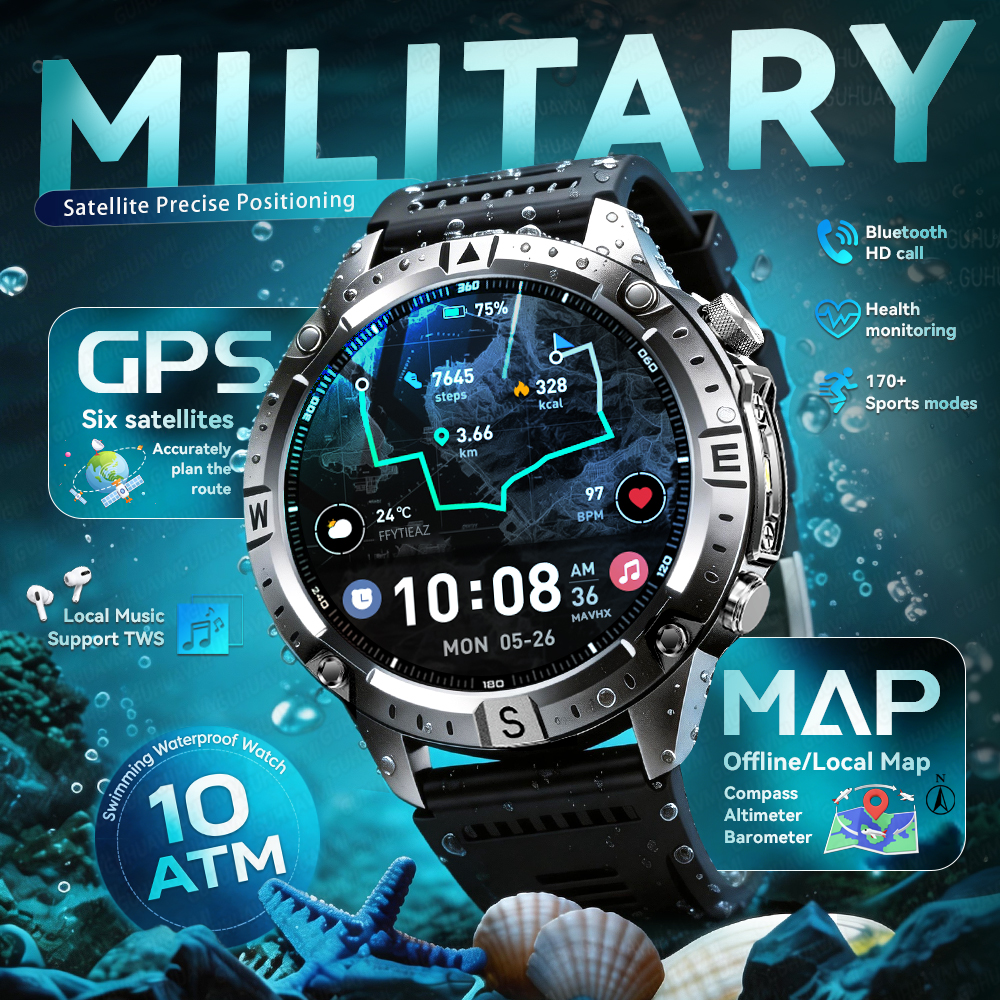 Table Tennis World - 2026 Nowy Wojskowy Smartwatch z GPS,