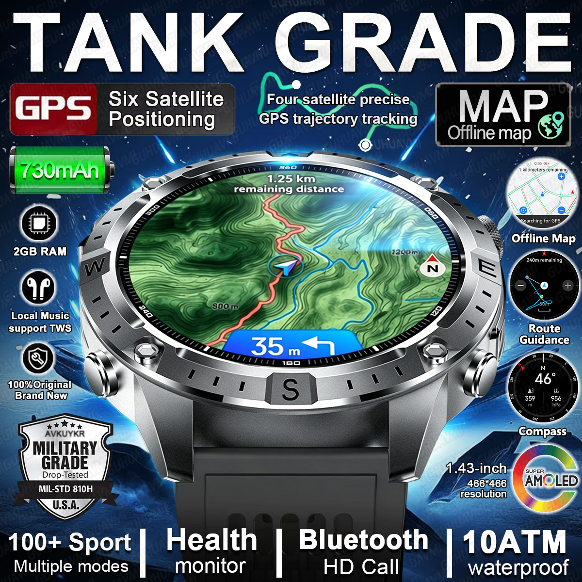 Table Tennis World - Smartwatch 2026 Nowy Model Tank Grade