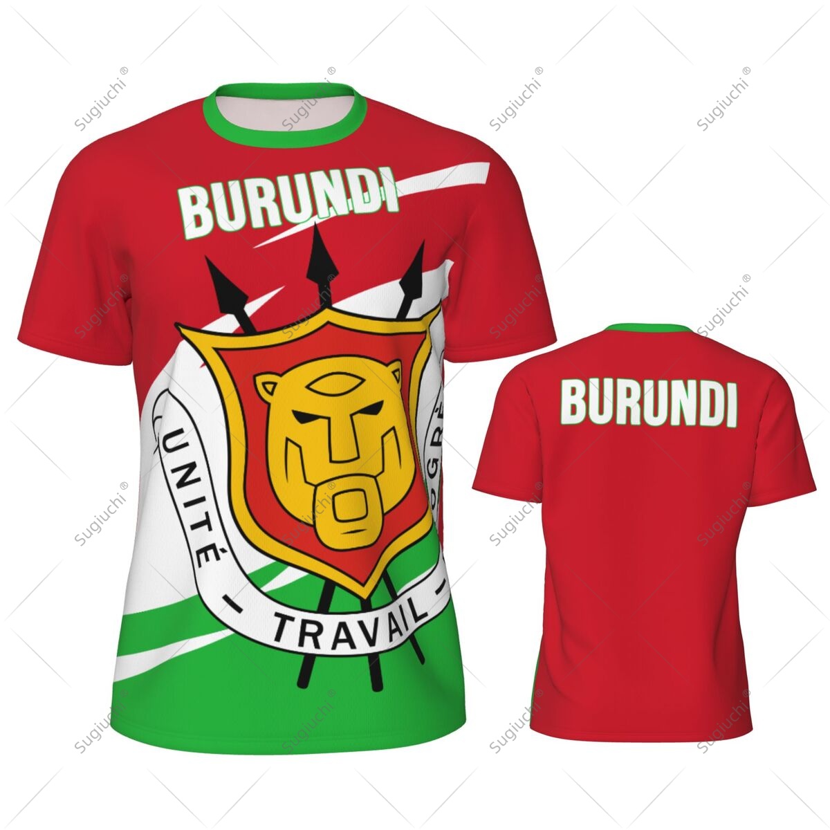 Table Tennis Men - Koszulka sportowa z flagą Burundi dla